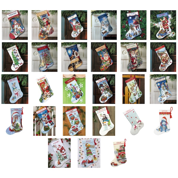 Dimensions Counted Cross Stitch Kit: Stockings Christmas Crafts DIY Santa Kids