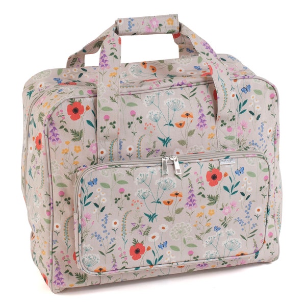 Bolsa para máquina de coser HobbyGift - PVC - Flores silvestres - Almacenamiento - Transporte - Asas - MR4660\614