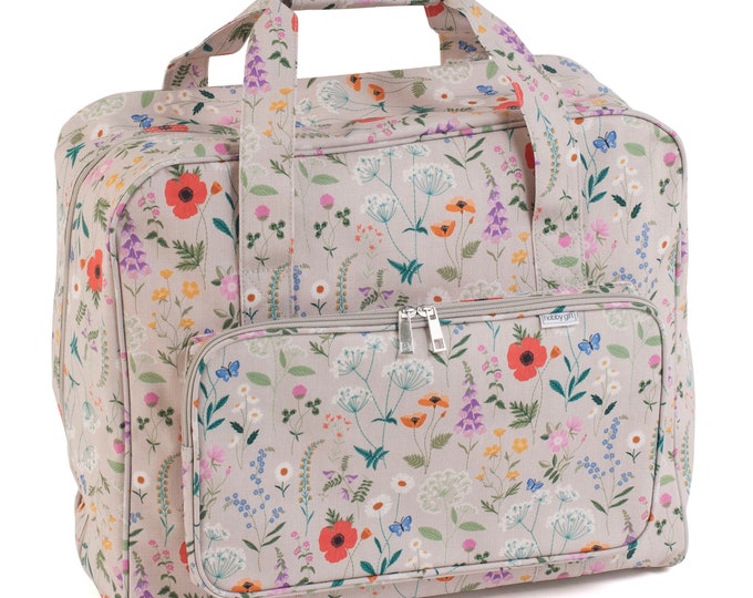 HobbyGift Sewing Machine Bag - PVC - Wildflowers - Storage - Carry - Handles - MR4660\614