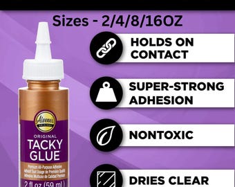 Aleene's Original Tacky Glue 2/4/8/16oz - Crafting Sewing Dries Clears Non Toxic