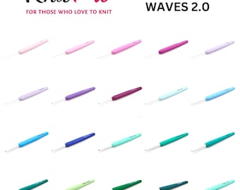 KnitPro WAVES Soft Feel Ergonomic Crochet Hook - All Sizes 2mm - 12mm Knitting