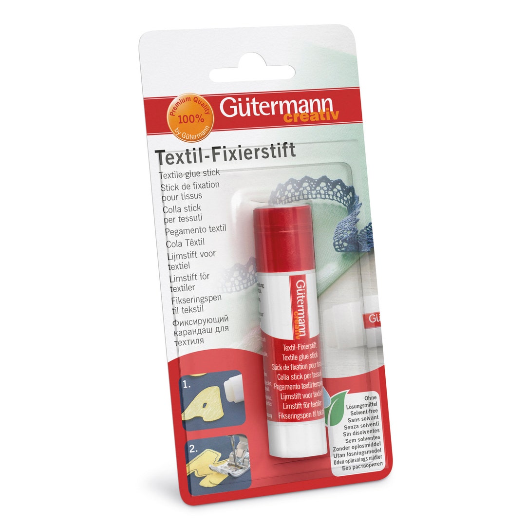 Gutermann Textile Glue Stick, Sin disolventes, tejidos, apliques,  cremalleras, vaqueros -  México