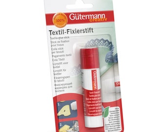 Gutermann Textile Glue Stick, Solvent-free, fabrics, appliqués, zips, jeans