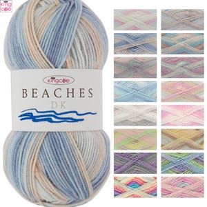 King Cole Beaches DK Double Knit 100g Ball Wool - Self Patterning Knitting Yarn