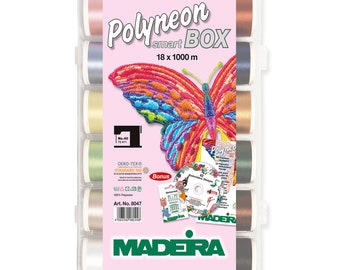 Madeira Smartbox Polyneon nr. 40 18 x 1000 m spoelen borduurgaren + naalden