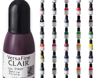 Tsukineko Versafine Clair Reinkers - All Colours , Archival Quality, 15 ml inks