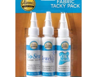 Aleenes Tacky Pack Textiellijm 3-pack voor knutselen, naaien en het voorbereiden van stoffen