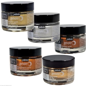 Pebeo Gedeo 30ml Cera Dourada para Projetos de Repintura de Móveis - Cera Francesa - 5 Cores: inc Ouro e Prata - Metálicos