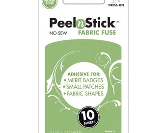 Peel N Stick Fabric Fuse Press On Klebefolien 10 x 5 cm x 6 cm Applikation Patch Stoff