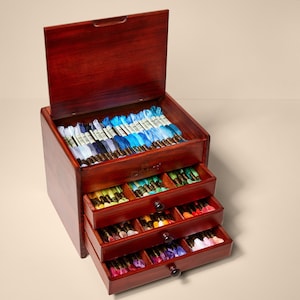 DMC Wooden Collectors Box Includes 1x Skein of All 120 Stranded Cotton ...
