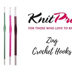 KnitPro Zing Single Pointed Crochet Hooks - All Sizes 2mm - 6mm