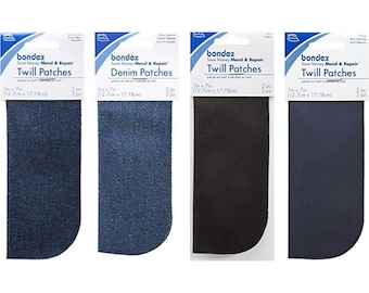 1 Pair Bondex Iron On Repair/Mending Patches - Cotton or Denim - All Colours