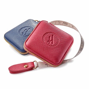 Saum einziehbare Maßband PU Stoff Fall - Pink oder Navy - 150 cm - Geschenk-Strumpf