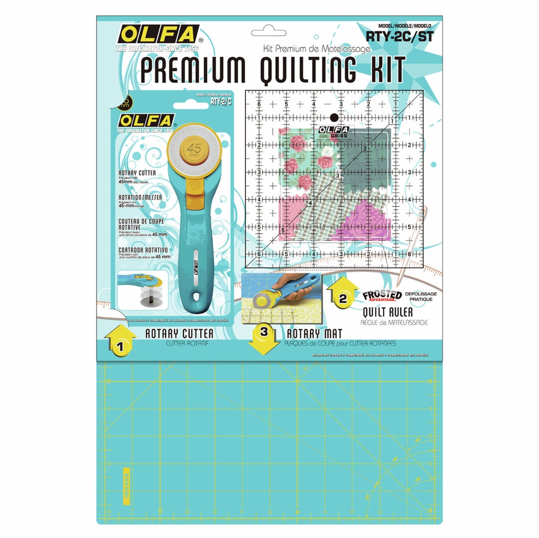 OLFA Rotary Cutter Quilting Kit Cutting Mat & 6x6 Ruler Etsy