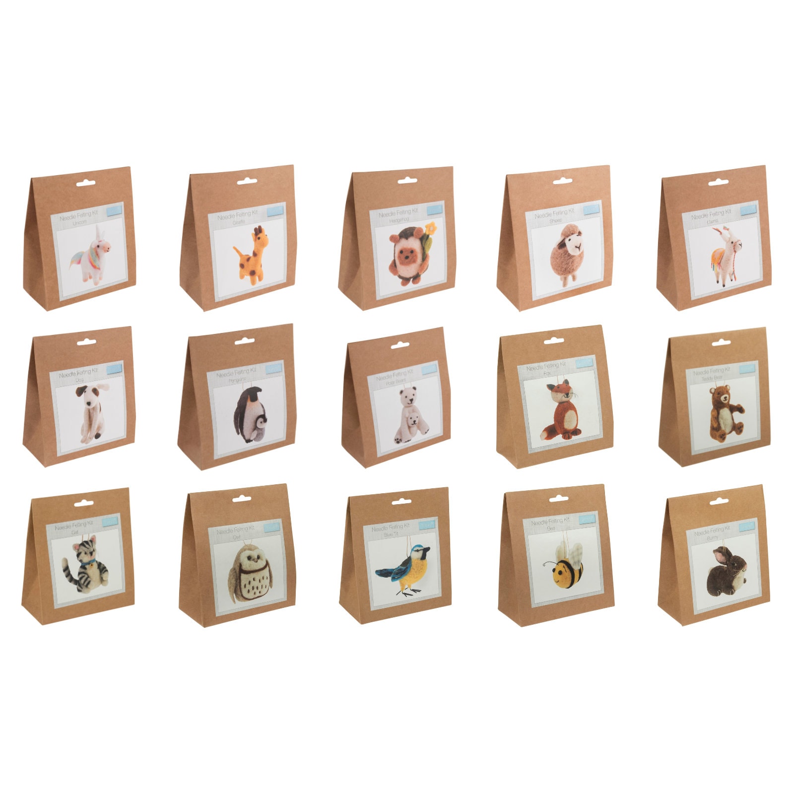 Trimits Needle Felting Kits Animals Designs Crafting Bee Owl Bears Giraffe - Craft, Sewing, Quilting Knitting, Embroidery, Detailed Work