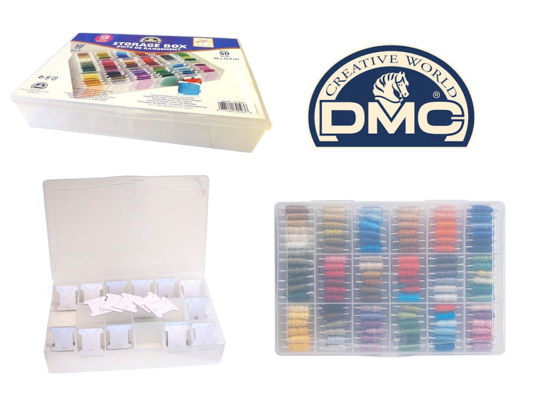 DMC Storage Box for Floss/embroidery Thread Bobbins 50 Free Bobbins