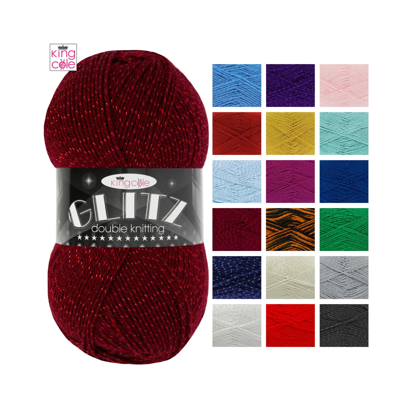 King Cole Glitz Double Knit Yarn - 100g King Cole Glitz Double Knit Yarn - 100g