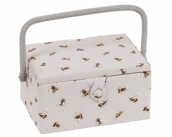 HobbyGift Medium Sewing Basket - Bee Design - Storage Box