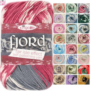 King Cole Fjord DK Garn Nordisk Akryl Stickgarn 100g - Festlig alla Färger