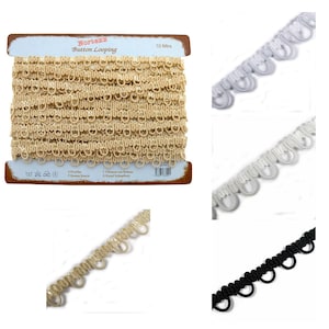 Nortexx Knopfschleife Braut Schwarz Weiß Elfenbein Champagner - 10 mm breite elastische Schleifen Kleid Hochzeit - verschiedene Längen