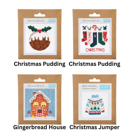 Trimits Mini Festive Counted Cross Stitch Kit: Joy Peace & Love Trimits Mini Festive Counted Cross Stitch Kit: Joy Peace & Love