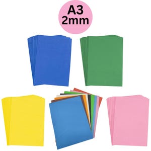 Foam A3 297x420 mm, Thickness 2 mm, Packs Of 10 - Kids Childrens Arts And Crafts