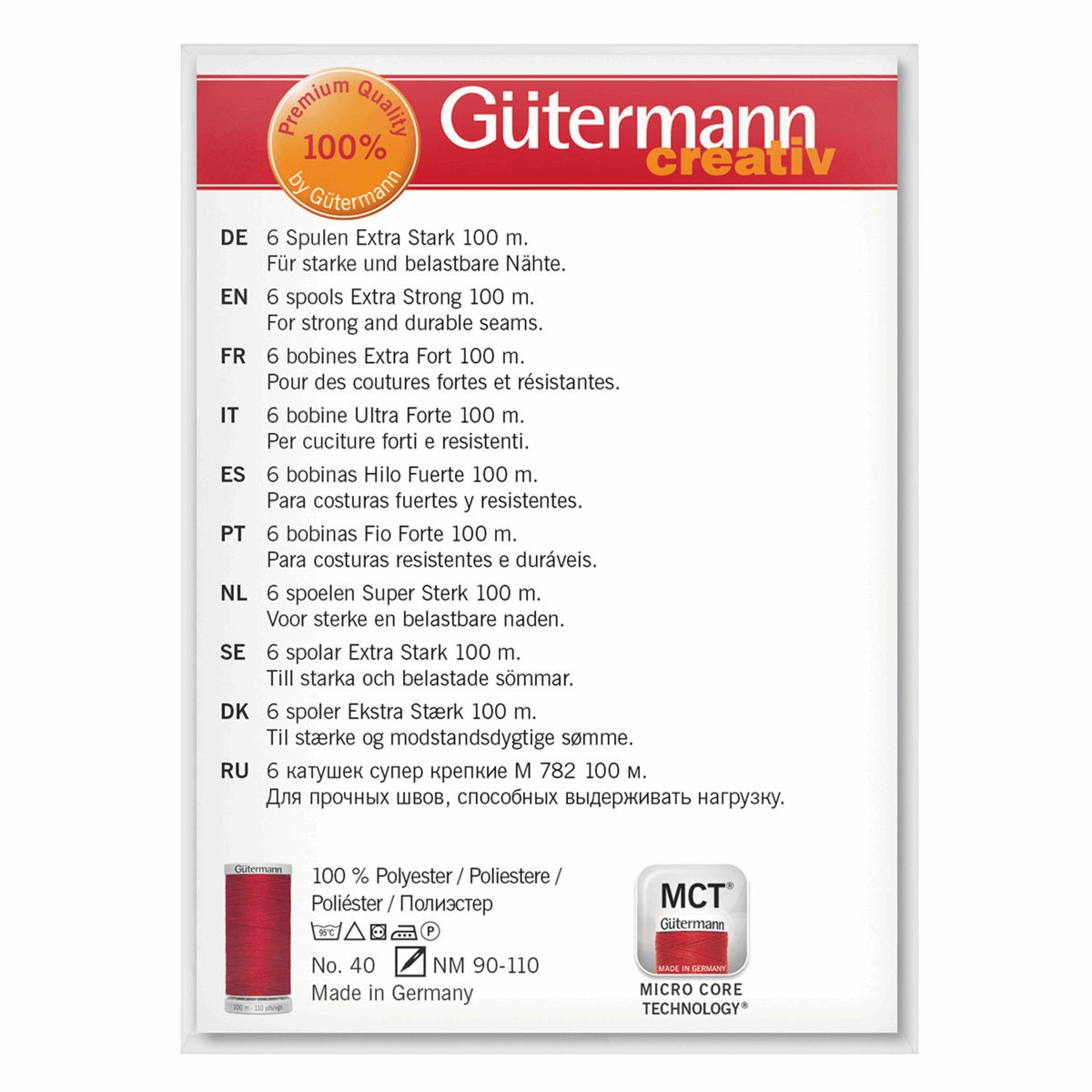 Gütermann Sewing thread set Extra Strong 6x100m - 1pc