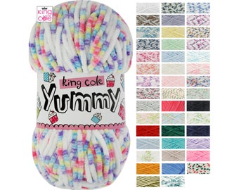 King Cole Yummy 100g Soft Knitting Yarn Chunky Baby Wool - All Colours