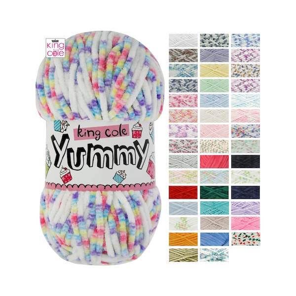 King Cole Yummy 100g weiches Strickgarn Chunky Baby Wolle - Alle Farben