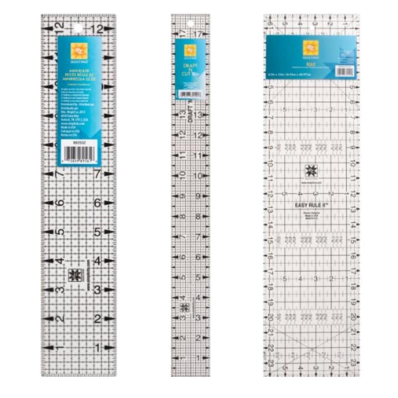 Lables With Ruler EZ Quilting Quilters Craft Patchwork Square Rectangle Ruler Triangle 51 ...