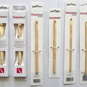 Hoooked Bamboo Crochet Hooks Tool Zpagetti Yarn - Sizes 4mm - 12mm - Knitting