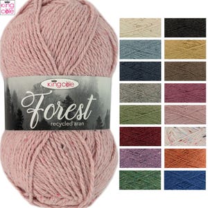 King Cole Forest Recycled Aran Yarn Strickwolle 100g Knäuel - Alle Farben