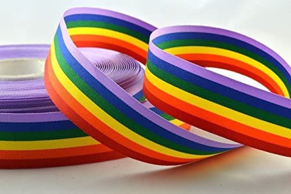 Nastro Arcobaleno / Gay Pride LGBT Grosgrain Larghezze assortite 10mm /  25mm / 35mm Scegli lunghezze: 1m / 2m / 3m / 5m / 10m / 50 Metri -   Italia