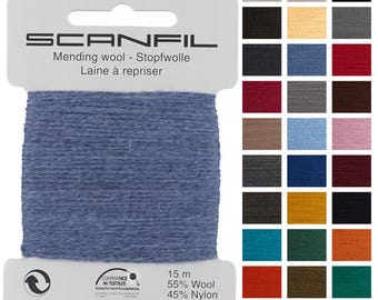 Scanfil Mending Wool 15m - All Colours Craft, Sewing, Quilting, Repair Fabrics