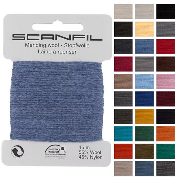 Scanfil Mending Wool 15m - All Colours Craft, Sewing, Quilting, Repair Fabrics