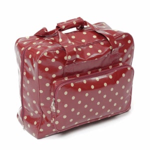 HobbyGift Sewing Machine Bag - Red Spot Polka Dot - Glossy PVC Storage Crafts