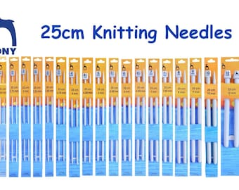 Pony 25cm Knitting Needles Pins - 2.00mm - 15mm - ALL SIZES - Single Ended