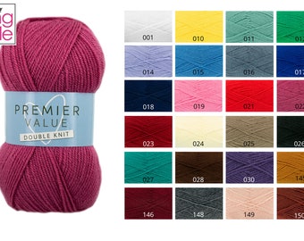 Premier Value DK Yarn by King Cole Double Knit 100g Acrylic Knitting Wool - All Colours