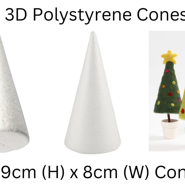 20cm Höhe x 8cm Breite Polystyrol Styropor Kegelform Festliche Weihnachtsbäume Handwerk Einhorn