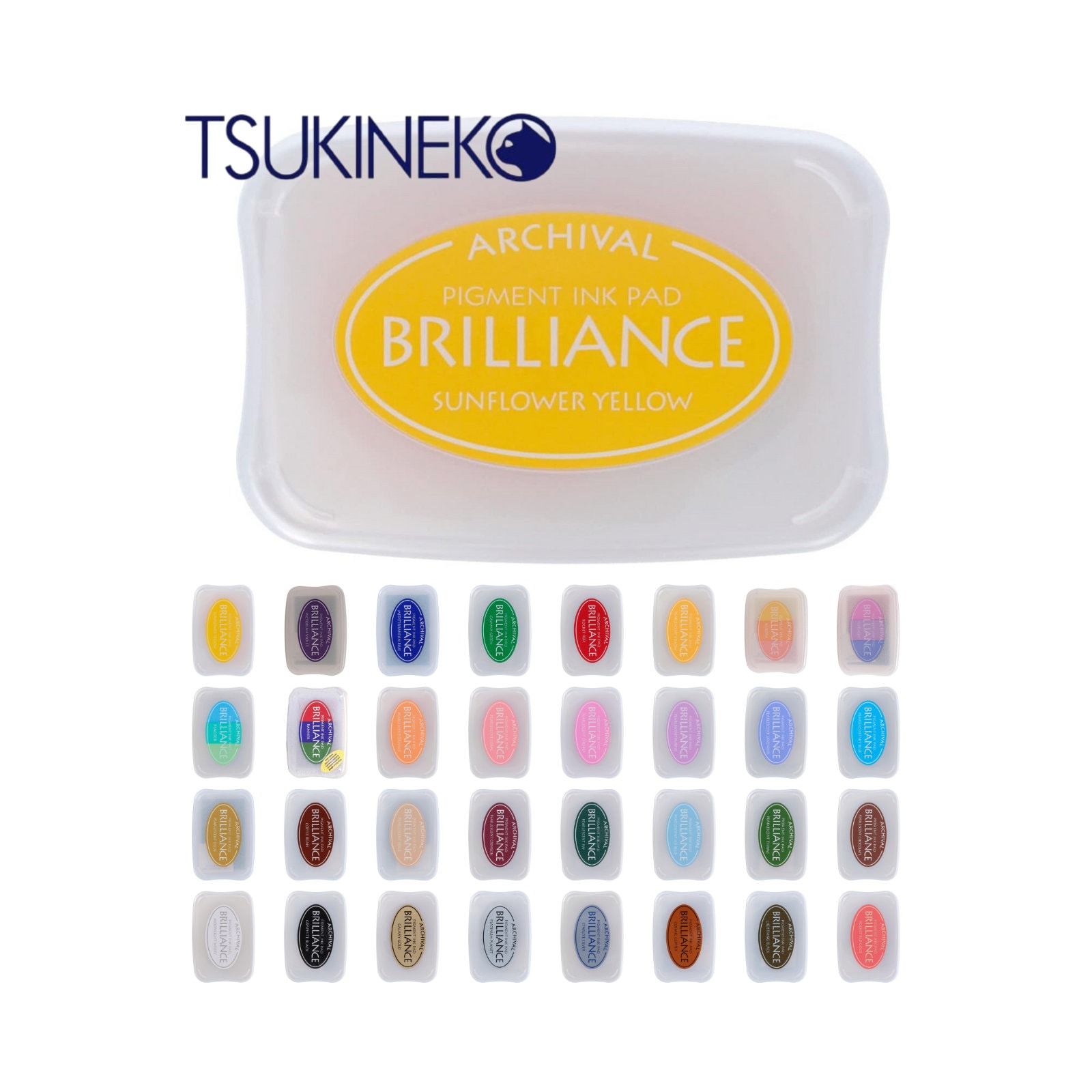 Tsukineko Brilliance Ink Pads Large All Colours Rubber Stamp Quick
