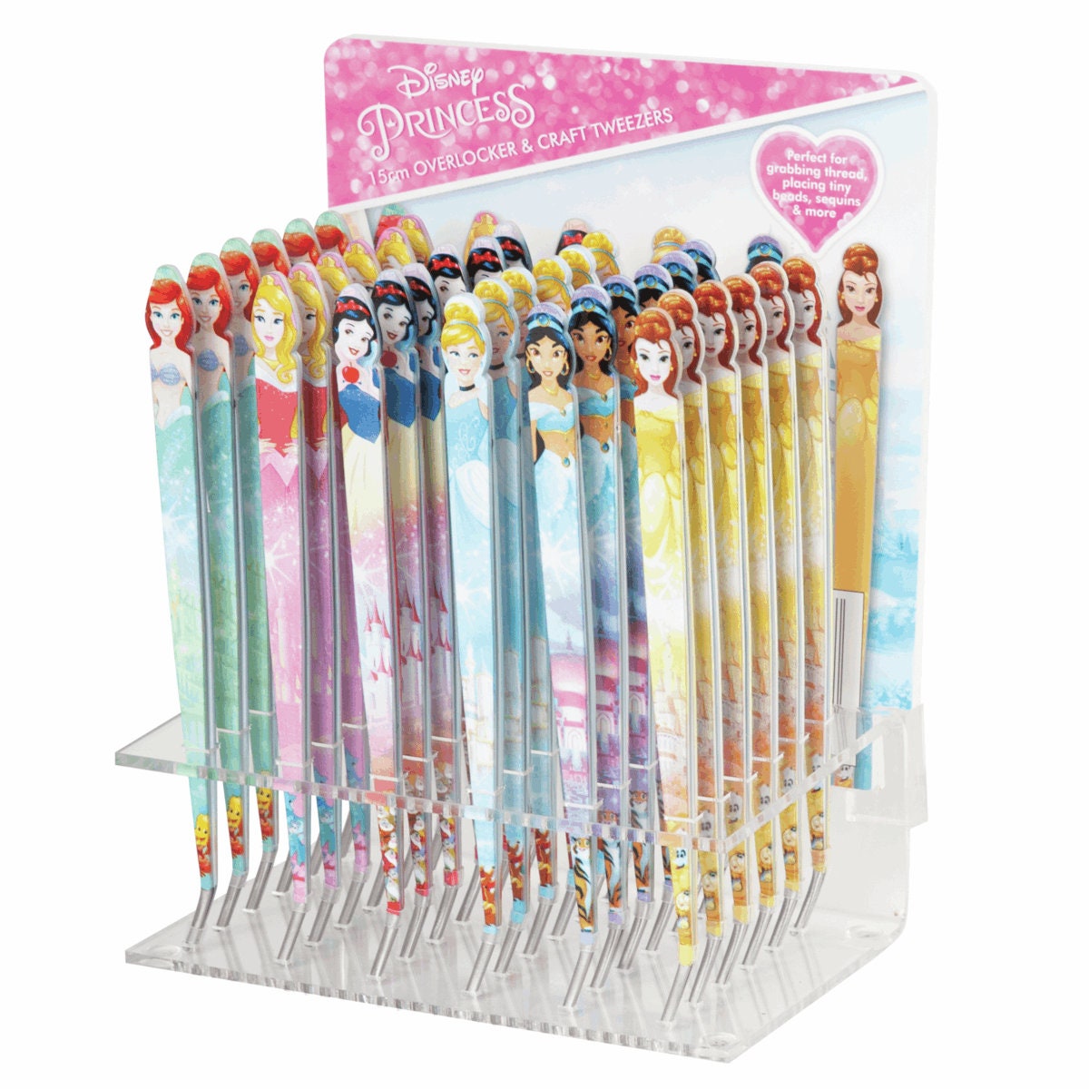 Disney Princess Metal Craft Tweezers Metal 1 Pair Sewing Overlocker  Crafting Hobby Ariel Aurora Snow White Cinderella Jasmine Belle 