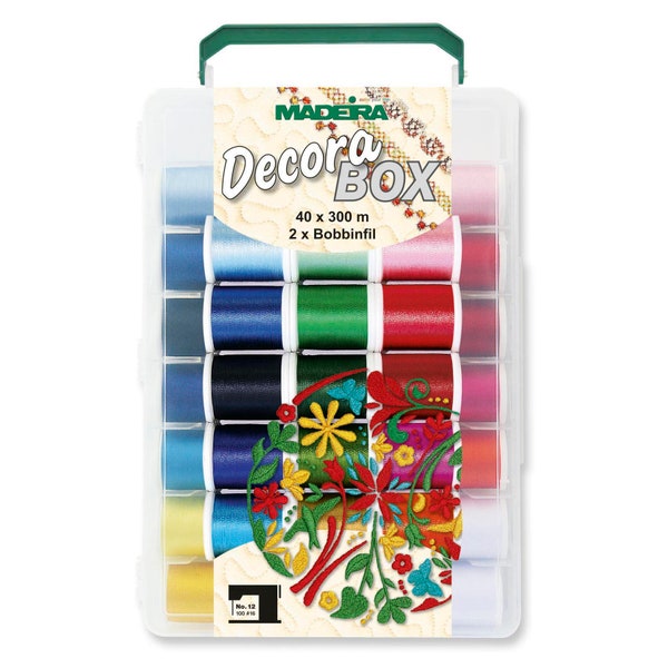 Madeira Softbox Decora No.12 40 x 300m 2 x Bobbinfil +Needles Multicolour