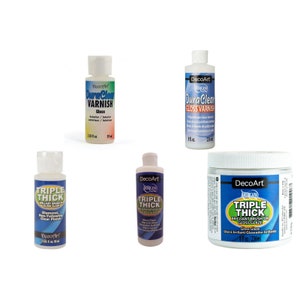 DecoArt Americana - Esmalte brillante triple grueso para pincel, 2 oz, 4 oz y 8 oz, ancho
