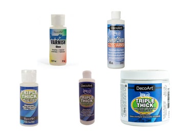 DecoArt Americana Triple Thick Brilliant Brush On Gloss Glaze 2oz 4oz 8oz / Wide