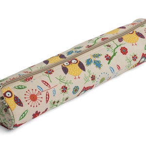 Knitting Needle Case / Pin Bag Storage Case by Hobby Gift - Owl Nature Design - Zipped