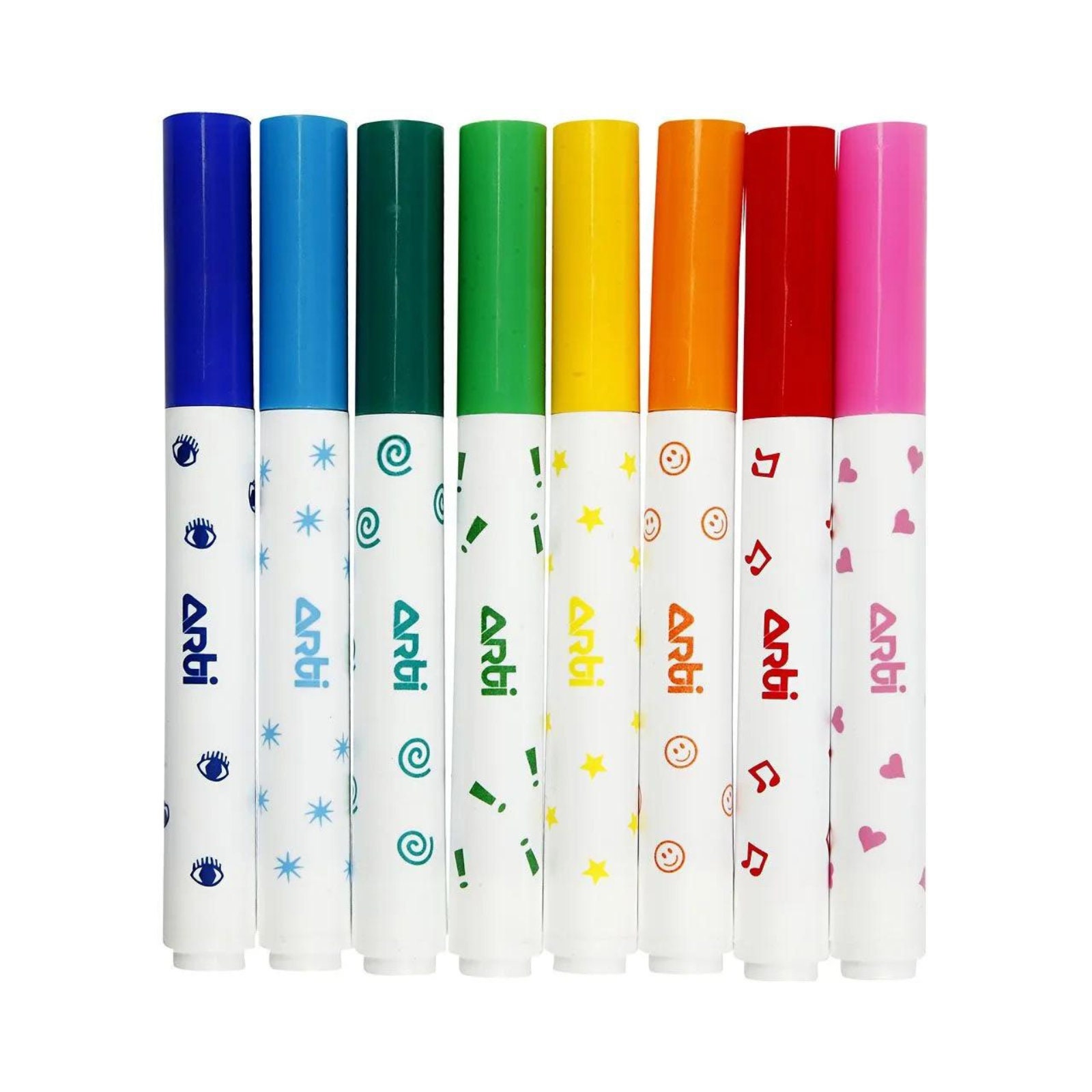  SES Creative Stamping with Markers - Bright, Bold Colored  Washable Markers with Stamp - Easy Grip Non-Toxic Paint Stamp Pen for Kids  - 6 Colors : Toys & Games