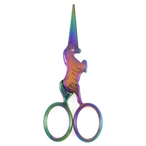 Milward Multi-Colour Rainbow Unicorn Embroidery Scissors - 4&quot;/10cm - Sharp Point