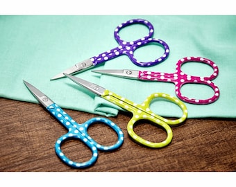 Sew Tasty Embroidery Scissors Polka Dot 9.3cm/3.6" - Random Colour Received - Pink Blue Green Purple