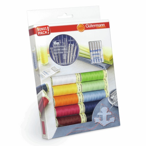 Juego de hilos Gutermann: Coser todo 10 x 100m & Agujas de coser