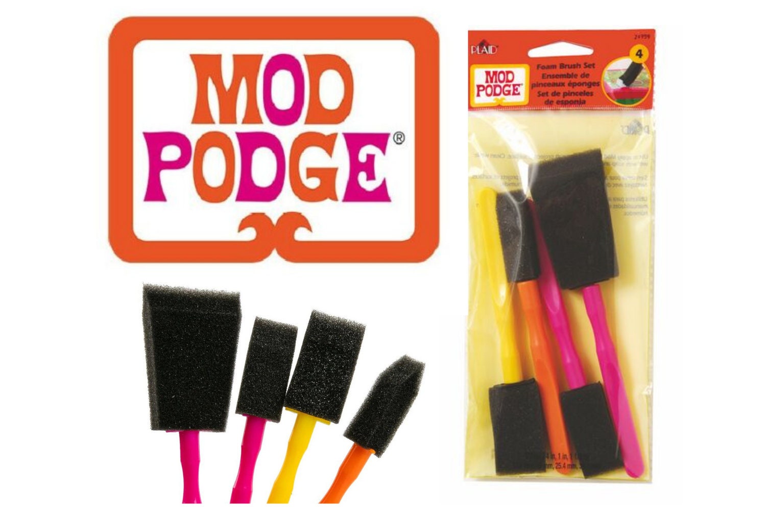 Mod Podge Brush Set, Small, Multicolor, 2 Count